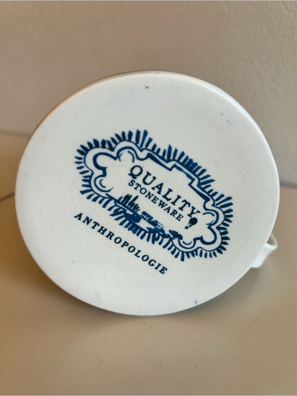 Anthropologie Stoneware Buoyant Letter Mug C Monogram Blue White Nautical - Picture 6 of 6